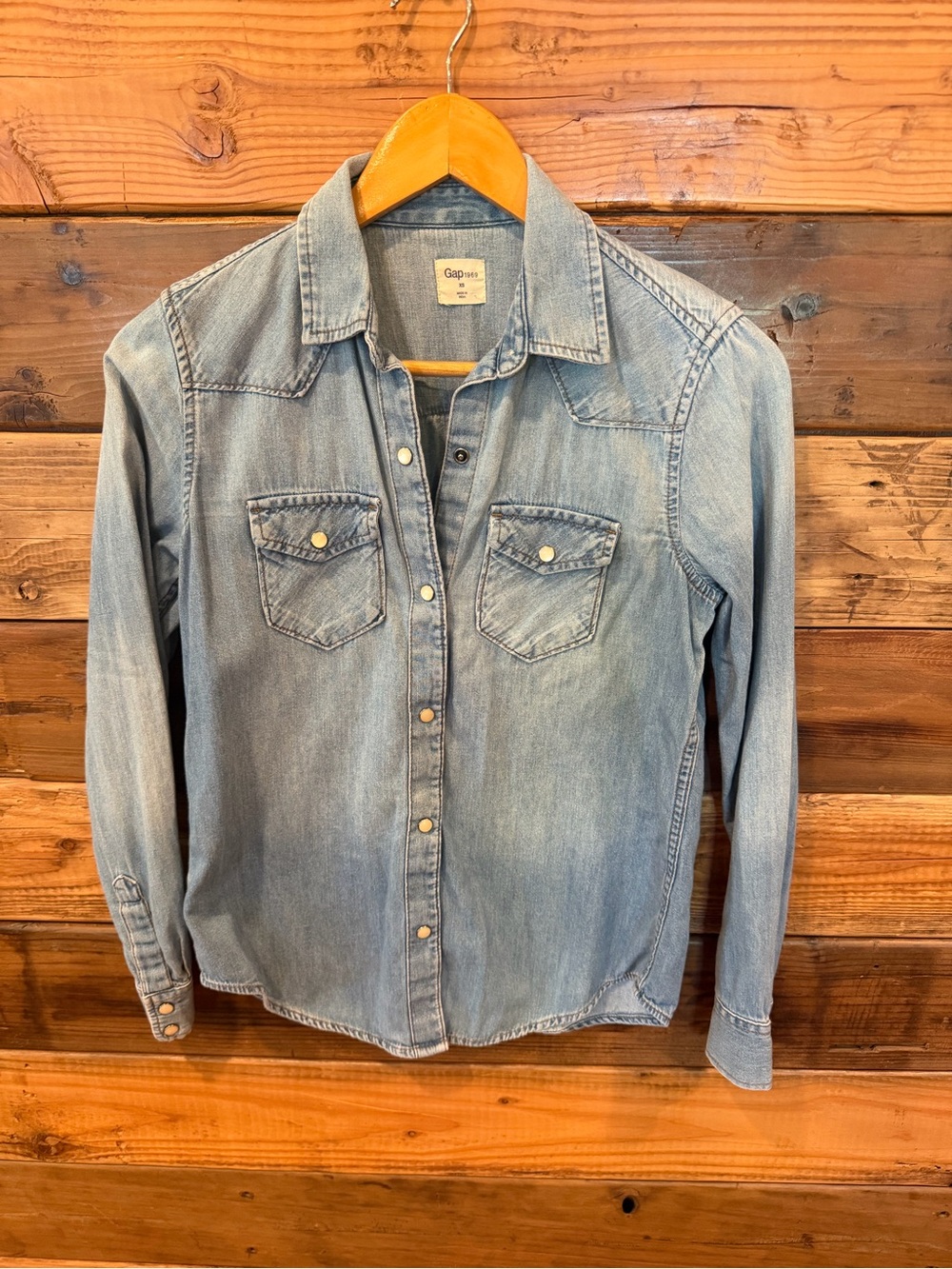 Vintage GAP Light Blue Denim Shirt - Women's Classic Western Style - XS